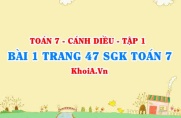 Bài 1 trang 47 SGK Toán 7 tập 1 Cánh Diều